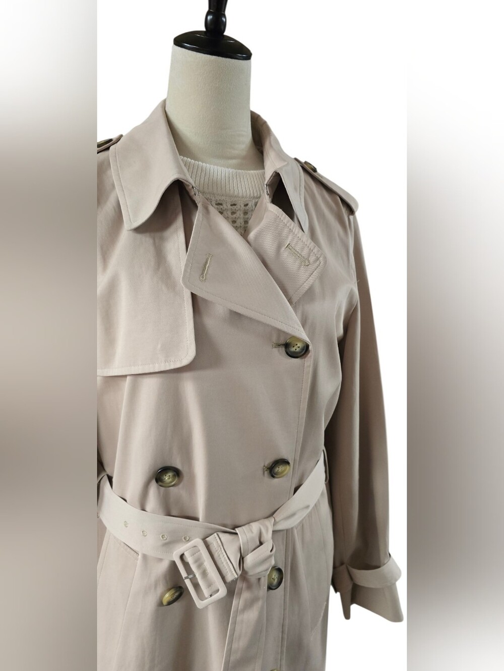 Marks & Spencer M&S Collection Double-Breasted Trench Coat in Sand, US 14/UK18 - Picture 7 of 15